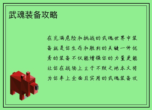 武魂装备攻略